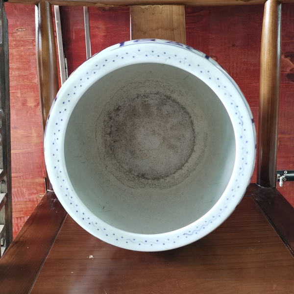古玩陶瓷民國青花魁星點斗卷缸拍賣，當前價格1600元