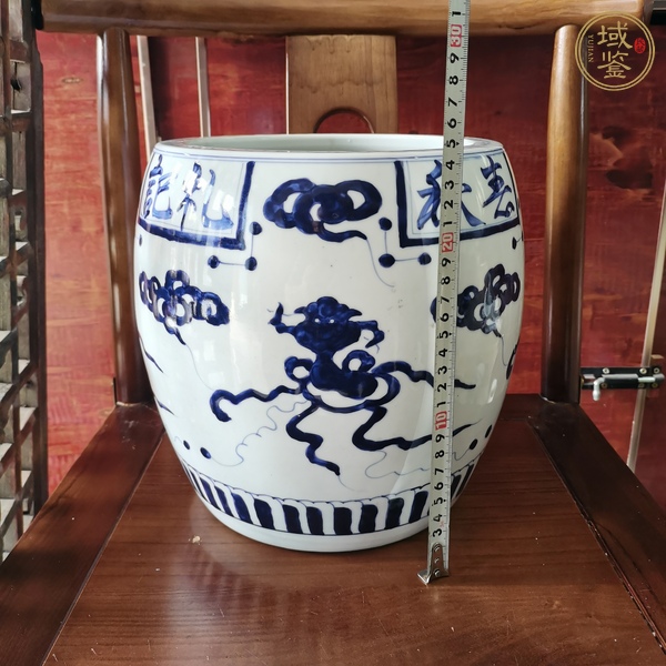 古玩陶瓷青花卷缸真品鑒賞圖