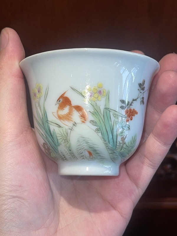 古玩轉(zhuǎn)賣粉彩花鳥紋杯拍賣，當(dāng)前價(jià)格789元