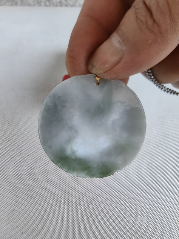 古玩玉器天然翡翠雕“龍紋牌”拍賣，當前價格298元