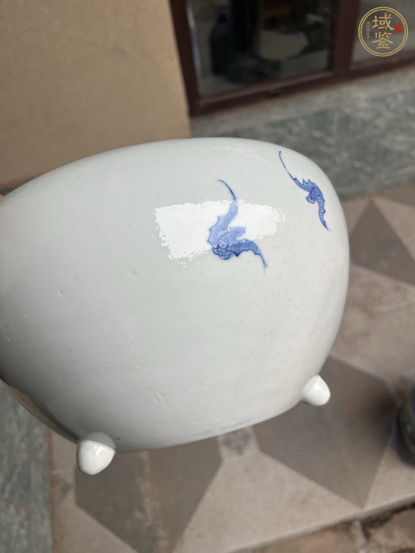 古玩陶瓷青花福祿壽三星人物紋三足香爐真品鑒賞圖