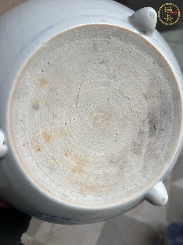 古玩陶瓷三星高照?qǐng)D青花三乳足缽式香爐真品鑒賞圖