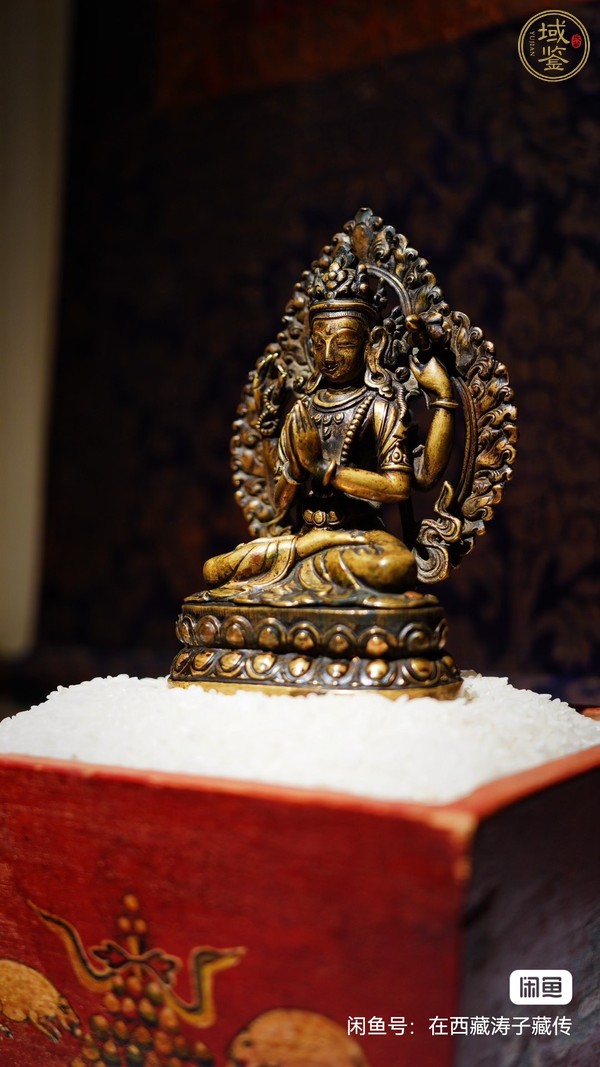 古玩銅器四臂觀世英菩薩真品鑒賞圖