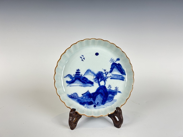 古玩陶瓷清順治 · 青花山水人物洗拍賣(mài)，當(dāng)前價(jià)格0元