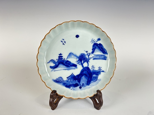 古玩陶瓷清順治 · 青花山水人物洗拍賣(mài)，當(dāng)前價(jià)格0元