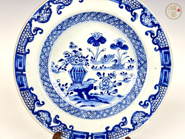 古玩清康熙 · 荷塘鴛鴦青花盤真品鑒賞圖