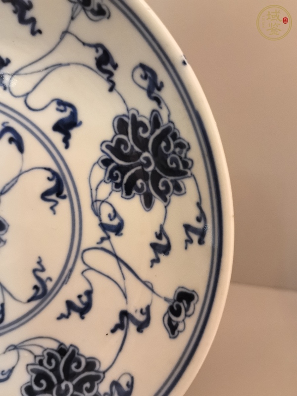 古玩陶瓷清光緒 青花纏枝蓮紋盤真品鑒賞圖