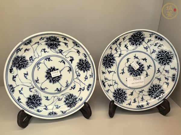古玩陶瓷清光緒 青花纏枝蓮紋盤真品鑒賞圖