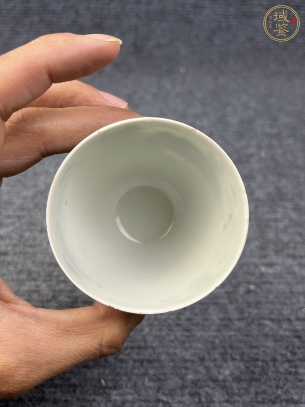 古玩陶瓷青花漁樵耕讀仰鐘杯真品鑒賞圖