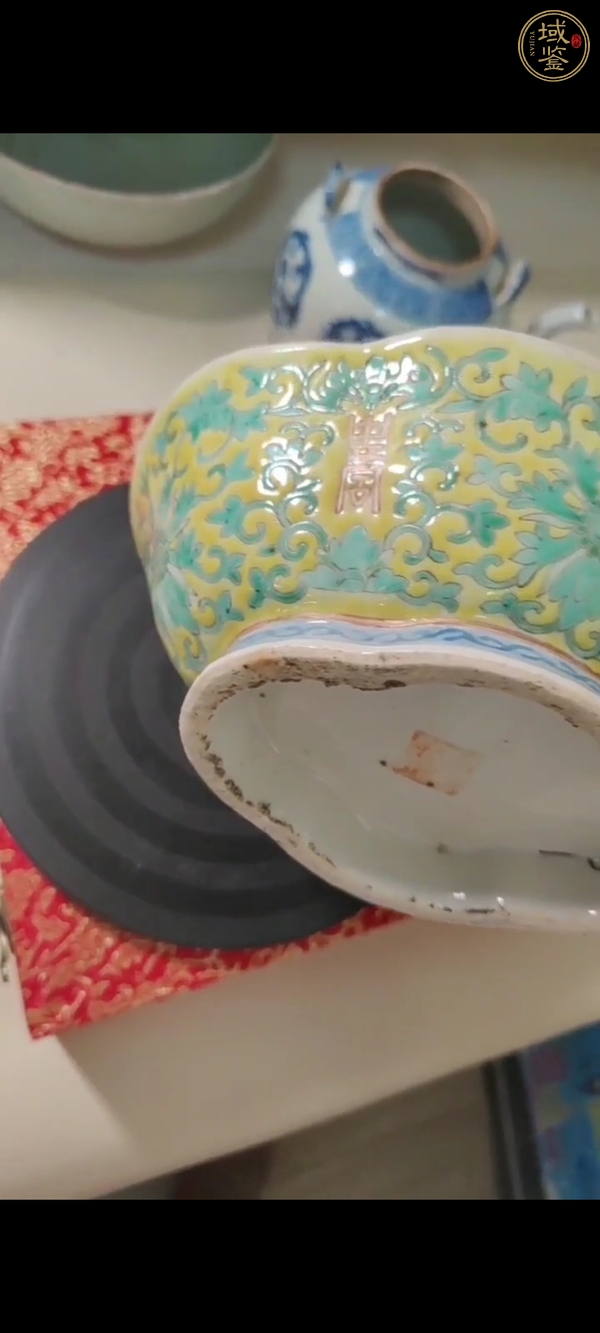 古玩陶瓷粉彩貢盤真品鑒賞圖