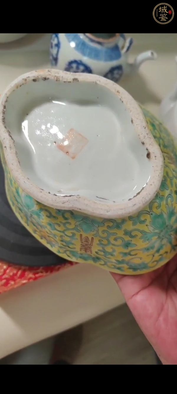 古玩陶瓷粉彩貢盤真品鑒賞圖