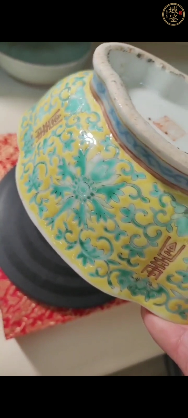 古玩陶瓷粉彩貢盤真品鑒賞圖