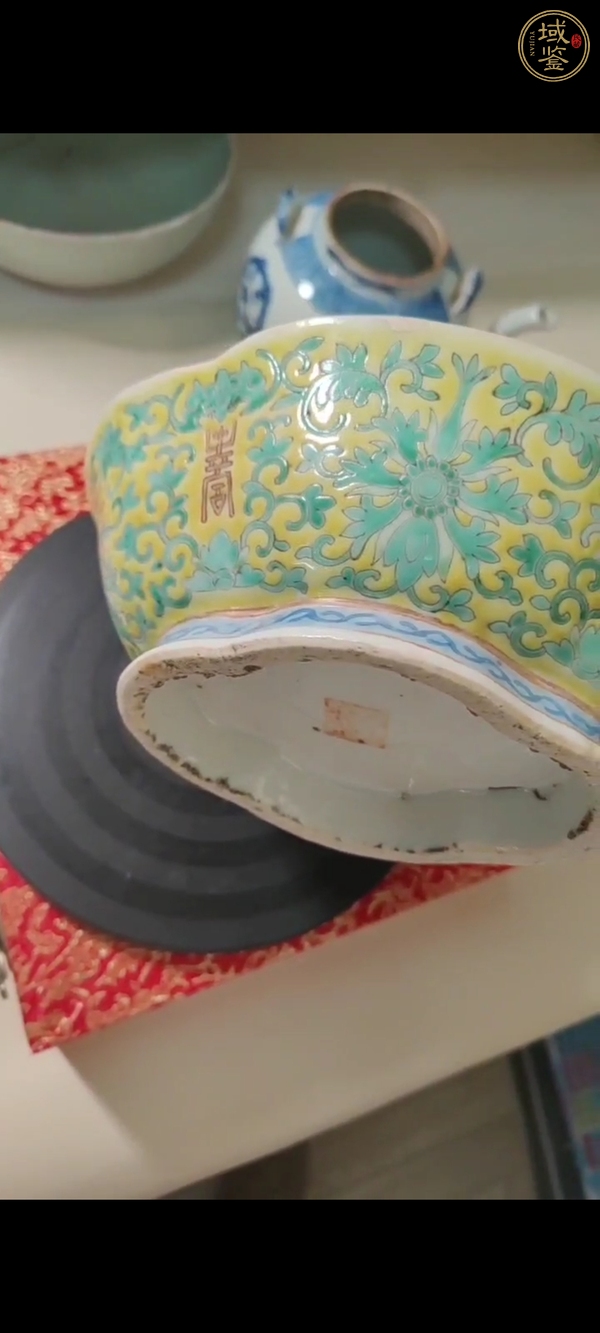 古玩陶瓷粉彩貢盤真品鑒賞圖