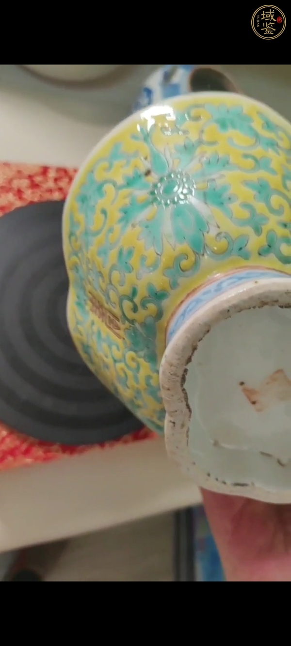 古玩陶瓷粉彩貢盤真品鑒賞圖