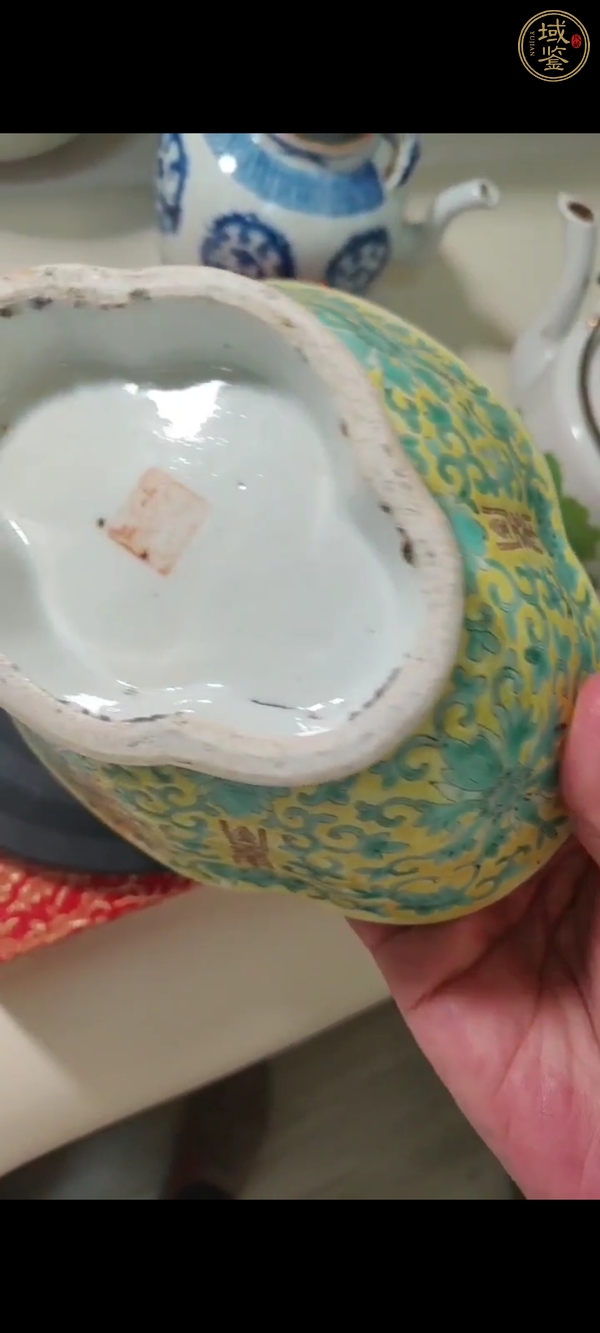 古玩陶瓷粉彩貢盤真品鑒賞圖