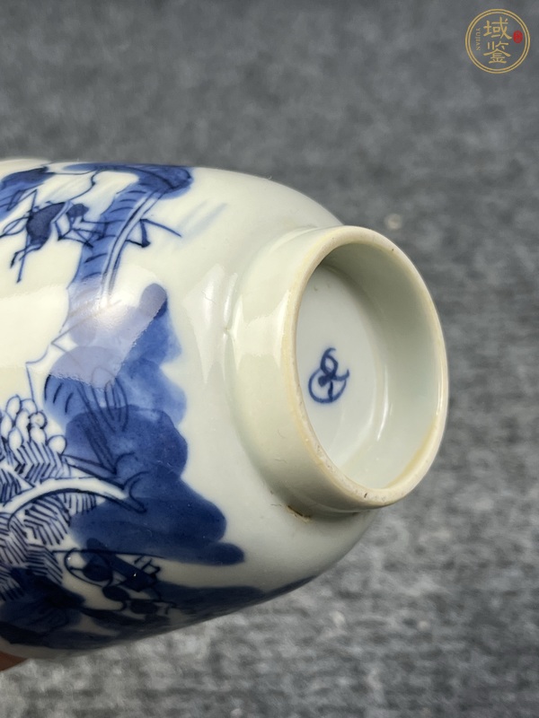 古玩陶瓷青花漁樵耕讀仰鐘杯真品鑒賞圖