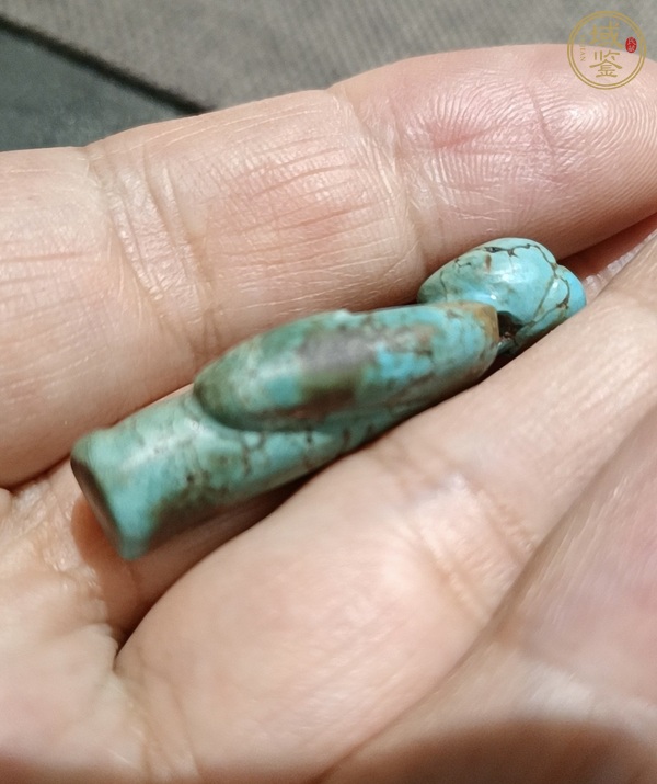 古玩玉器仿古松石人掛件真品鑒賞圖