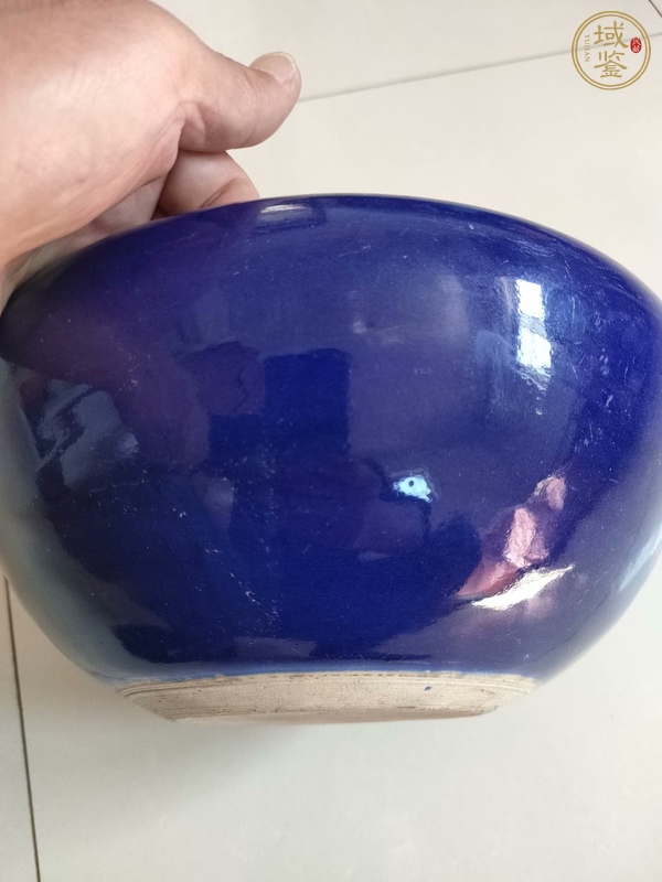 古玩陶瓷祭藍(lán)釉香爐真品鑒賞圖