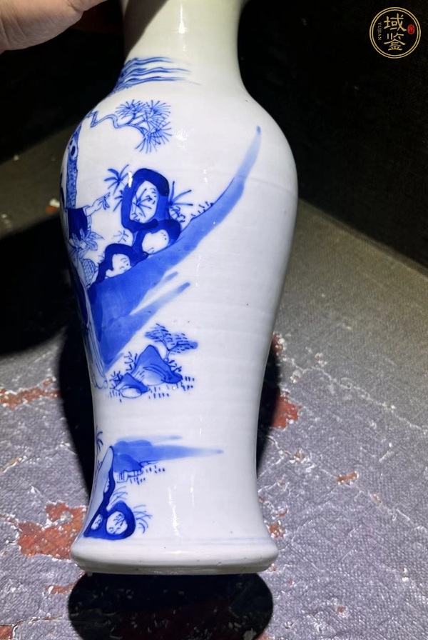 古玩陶瓷光緒·麻姑獻(xiàn)壽青花人物故事瓶 真品鑒賞圖