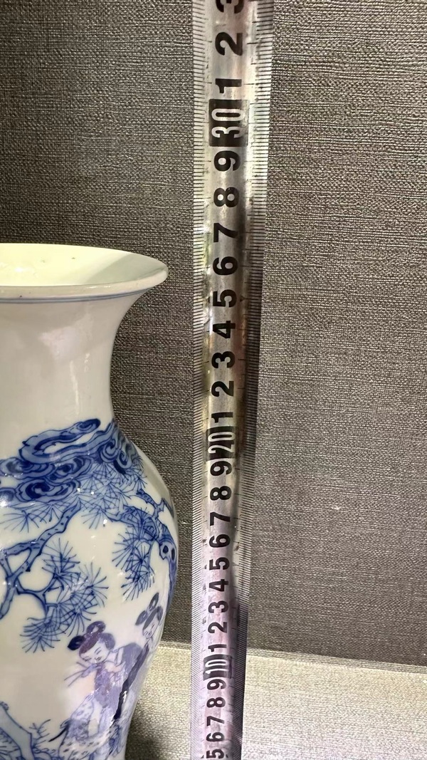 古玩陶瓷光緒·麻姑獻壽青花人物故事瓶拍賣，當前價格6000元