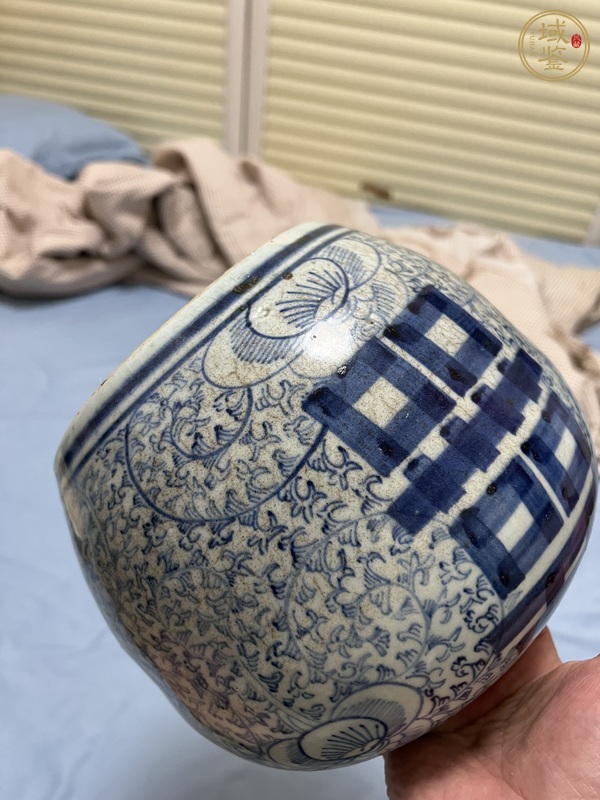 古玩陶瓷青花喜字罐真品鑒賞圖