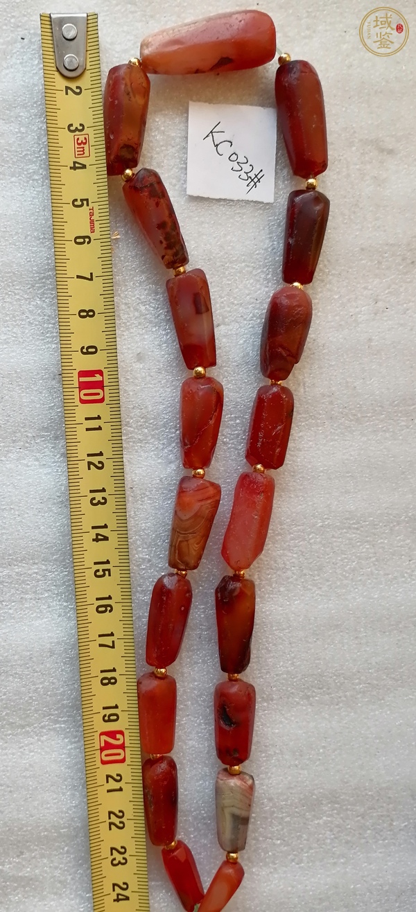 古玩玉器天然紅瑪瑙多棱珠真品鑒賞圖