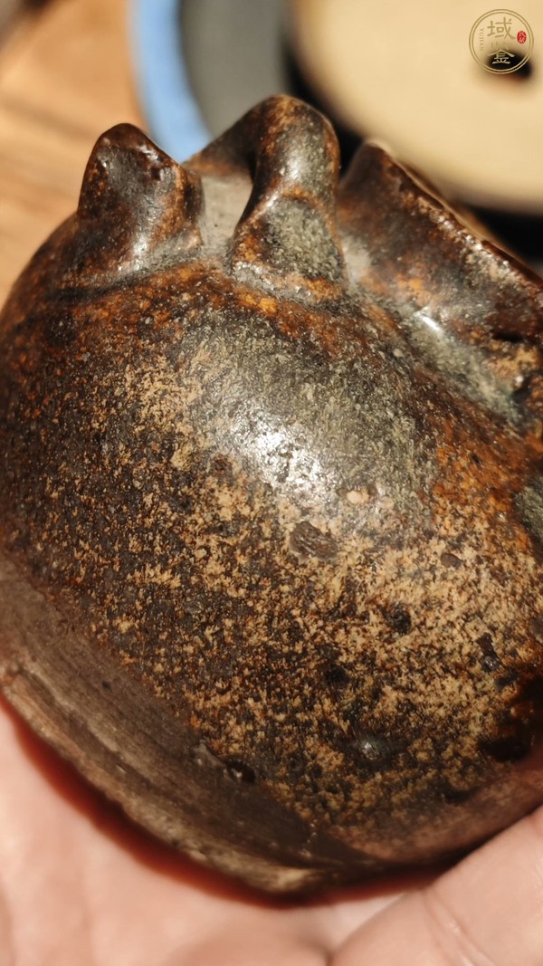 古玩陶瓷褐釉雙系茶入真品鑒賞圖