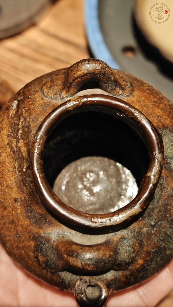古玩陶瓷褐釉雙系茶入真品鑒賞圖