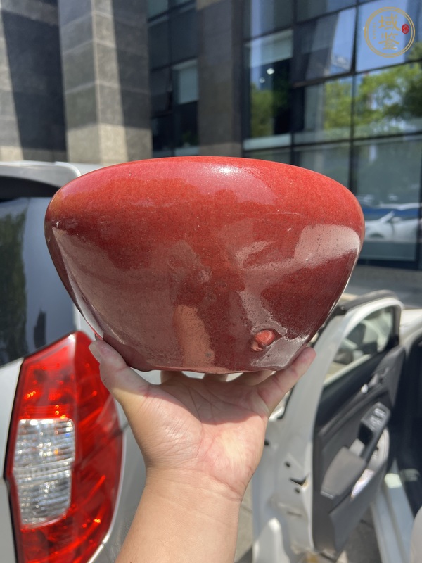 古玩陶瓷紅釉爐真品鑒賞圖