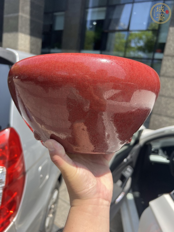 古玩陶瓷紅釉爐真品鑒賞圖