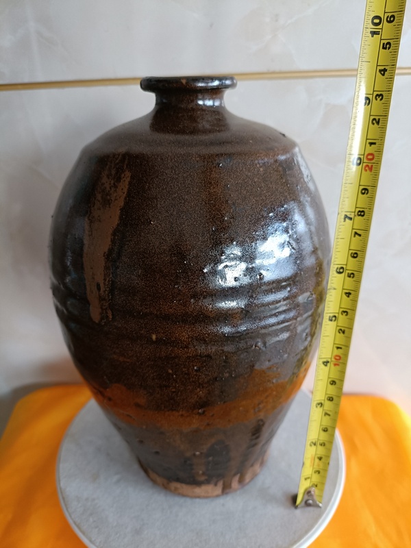 古玩陶瓷精品:明代茶葉末釉褐斑梅瓶（瓶中之王）拍賣，當前價格998元