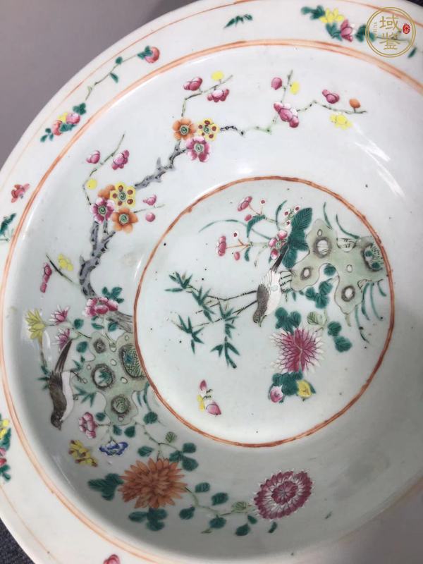 古玩陶瓷粉彩凈手盆真品鑒賞圖