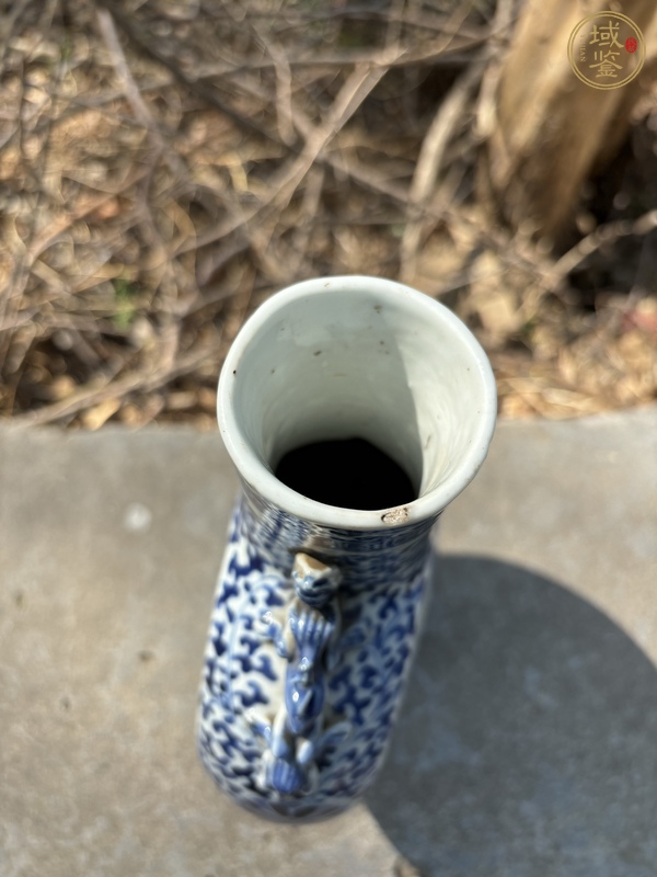 古玩陶瓷清光緒青花人物故事圖抱月瓶真品鑒賞圖