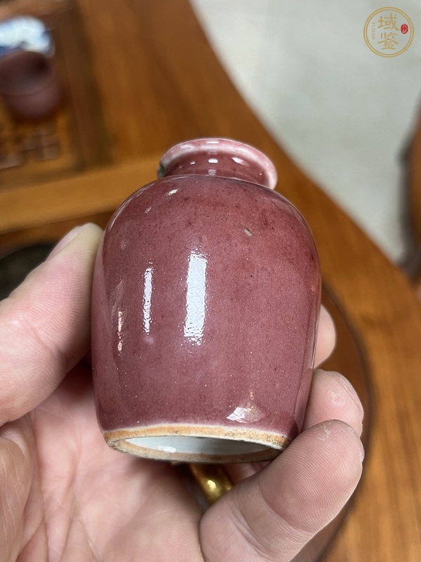 古玩陶瓷紅釉水盂真品鑒賞圖