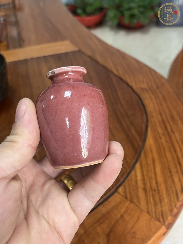 古玩陶瓷紅釉水盂真品鑒賞圖