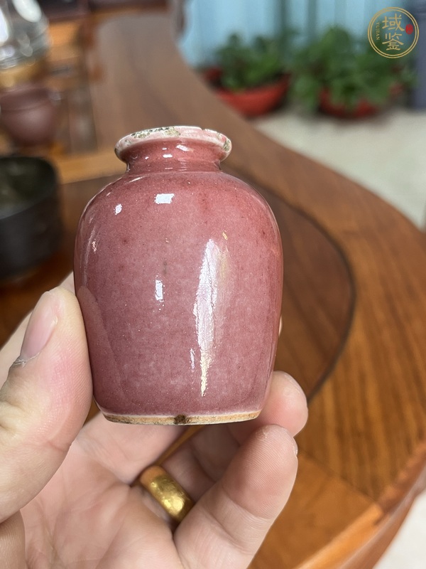古玩陶瓷紅釉水盂真品鑒賞圖