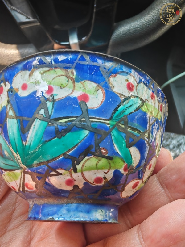 古玩陶瓷銅胎畫琺瑯花卉紋杯真品鑒賞圖
