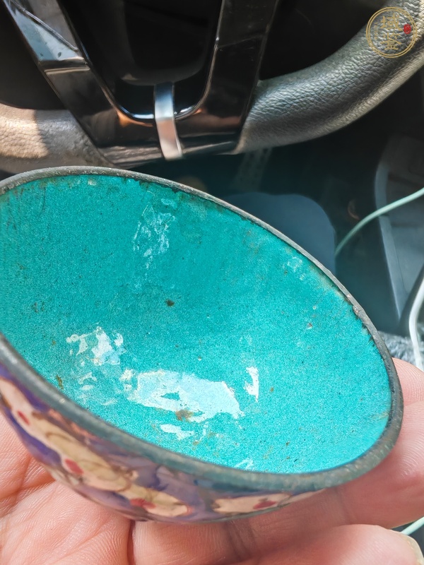 古玩陶瓷銅胎畫琺瑯花卉紋杯真品鑒賞圖