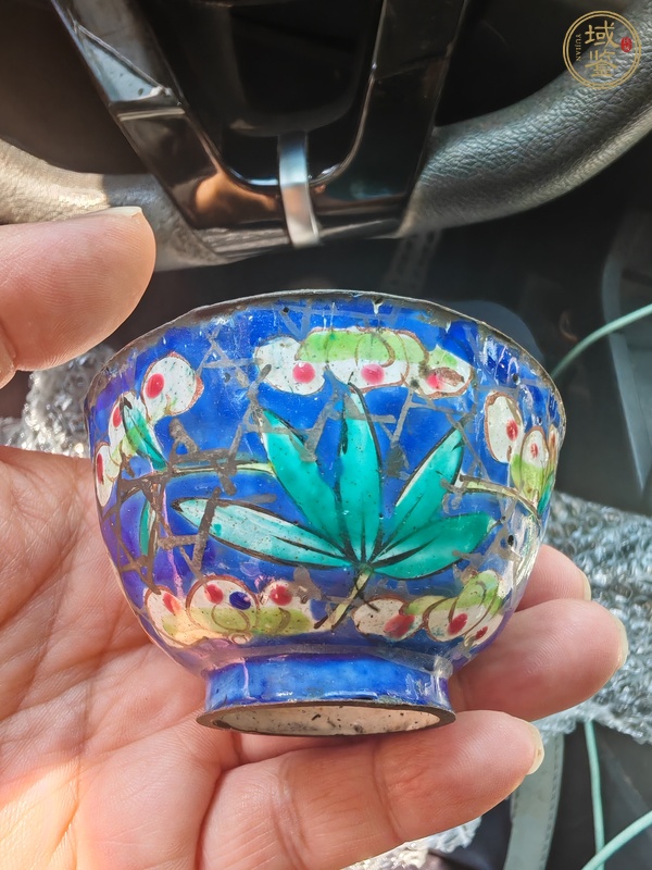 古玩陶瓷銅胎畫琺瑯花卉紋杯真品鑒賞圖