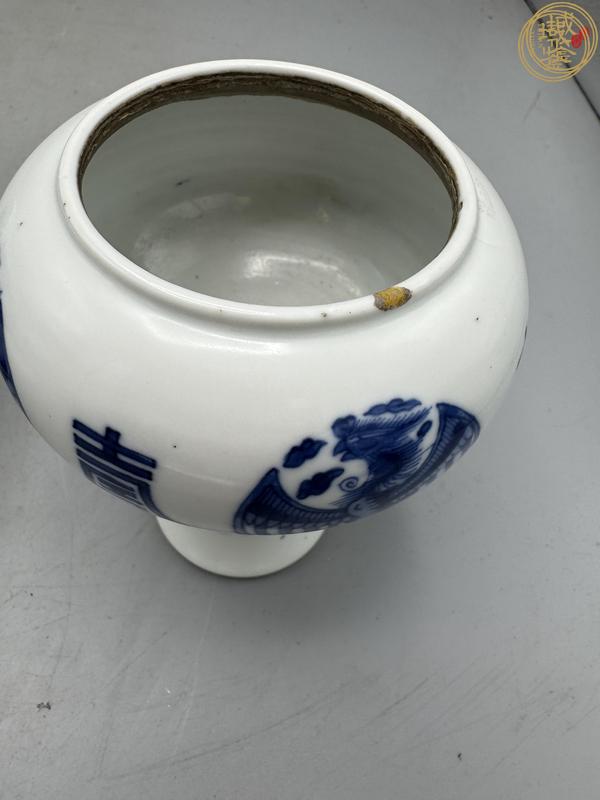 古玩陶瓷清康熙 青花豆兩只真品鑒賞圖