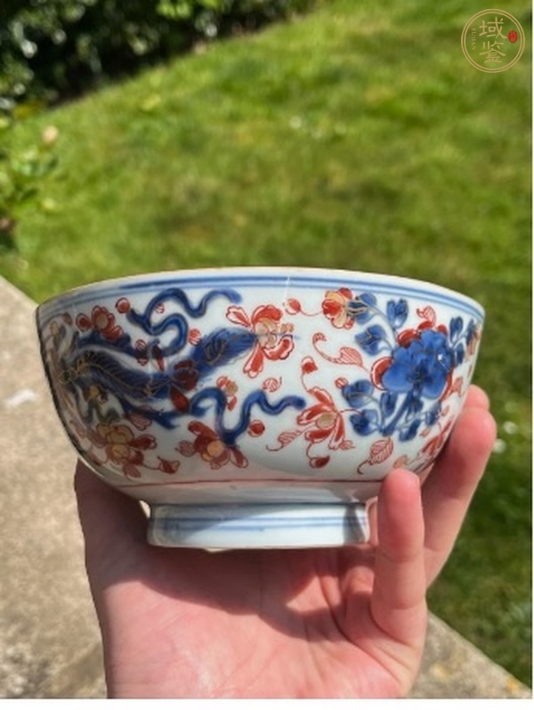 古玩青花礬紅描金碗真品鑒賞圖