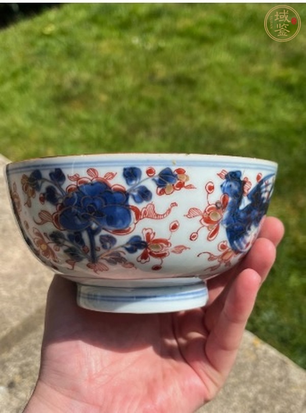 古玩陶瓷青花礬紅描金碗真品鑒賞圖