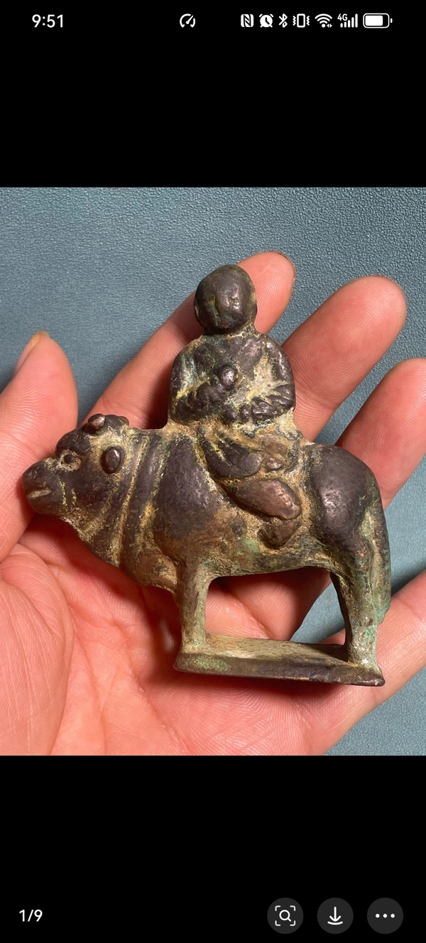 古玩銅器遼金騎獸造像拍賣，當前價格35800元