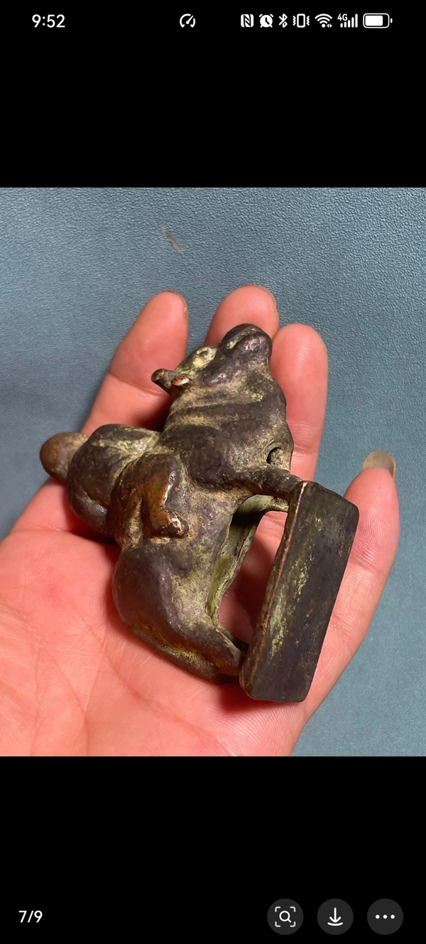 古玩銅器遼金騎獸造像拍賣，當前價格35800元