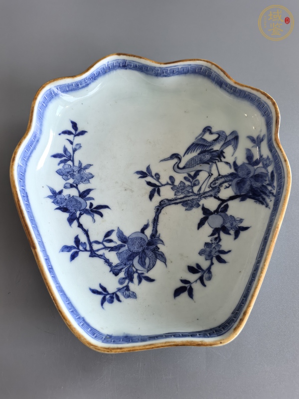 古玩陶瓷青花鶴紋盤真品鑒賞圖