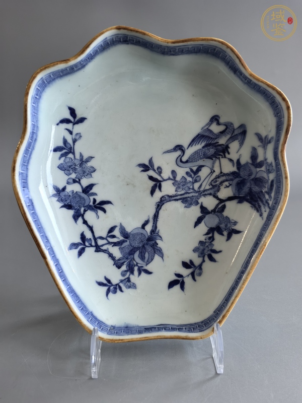古玩青花鶴紋盤真品鑒賞圖