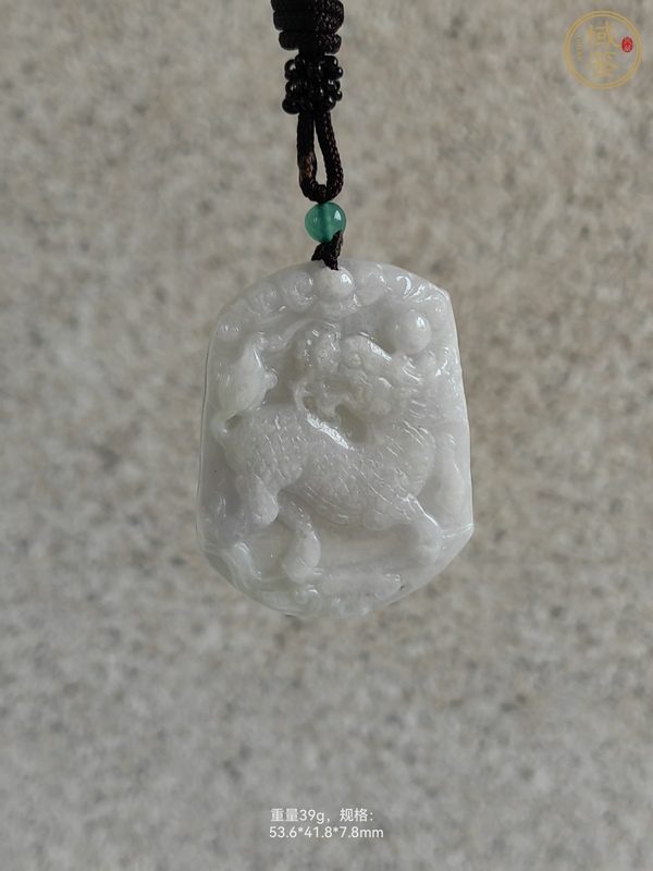 古玩玉器天然翡翠雕“麒麟牌”真品鑒賞圖