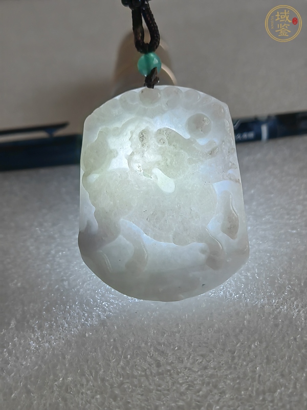 古玩玉器天然翡翠雕“麒麟牌”真品鑒賞圖