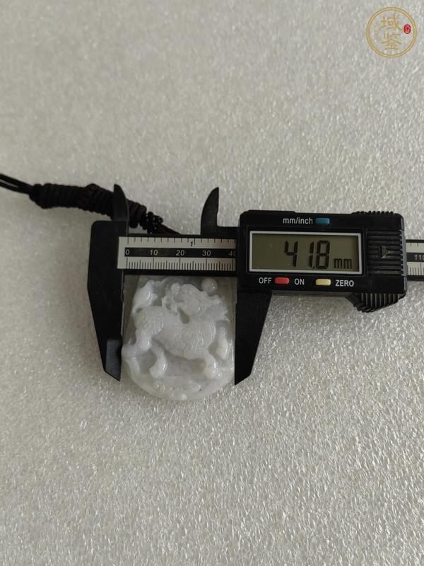 古玩玉器天然翡翠雕“麒麟牌”真品鑒賞圖