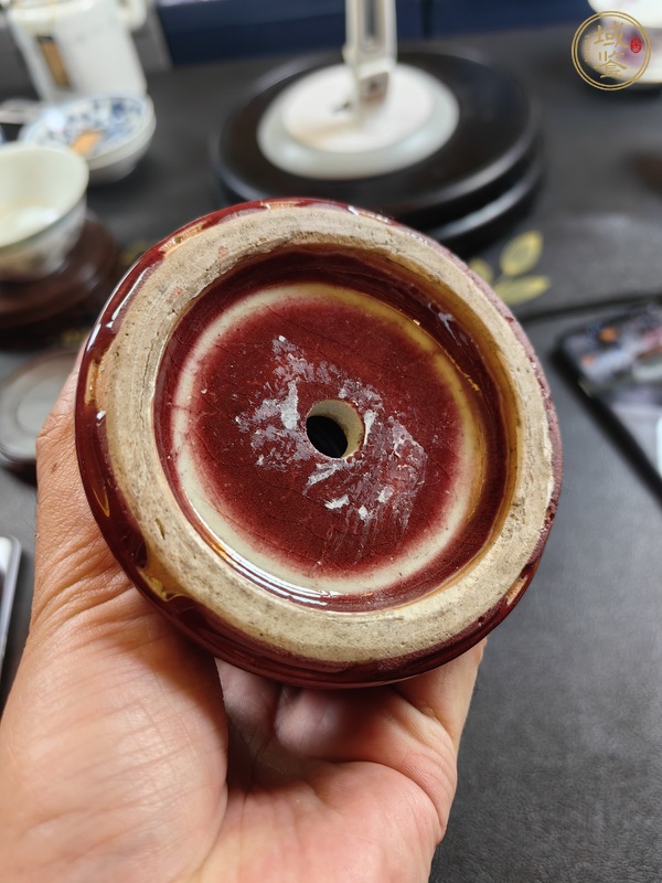 古玩陶瓷郎紅釉瓶真品鑒賞圖